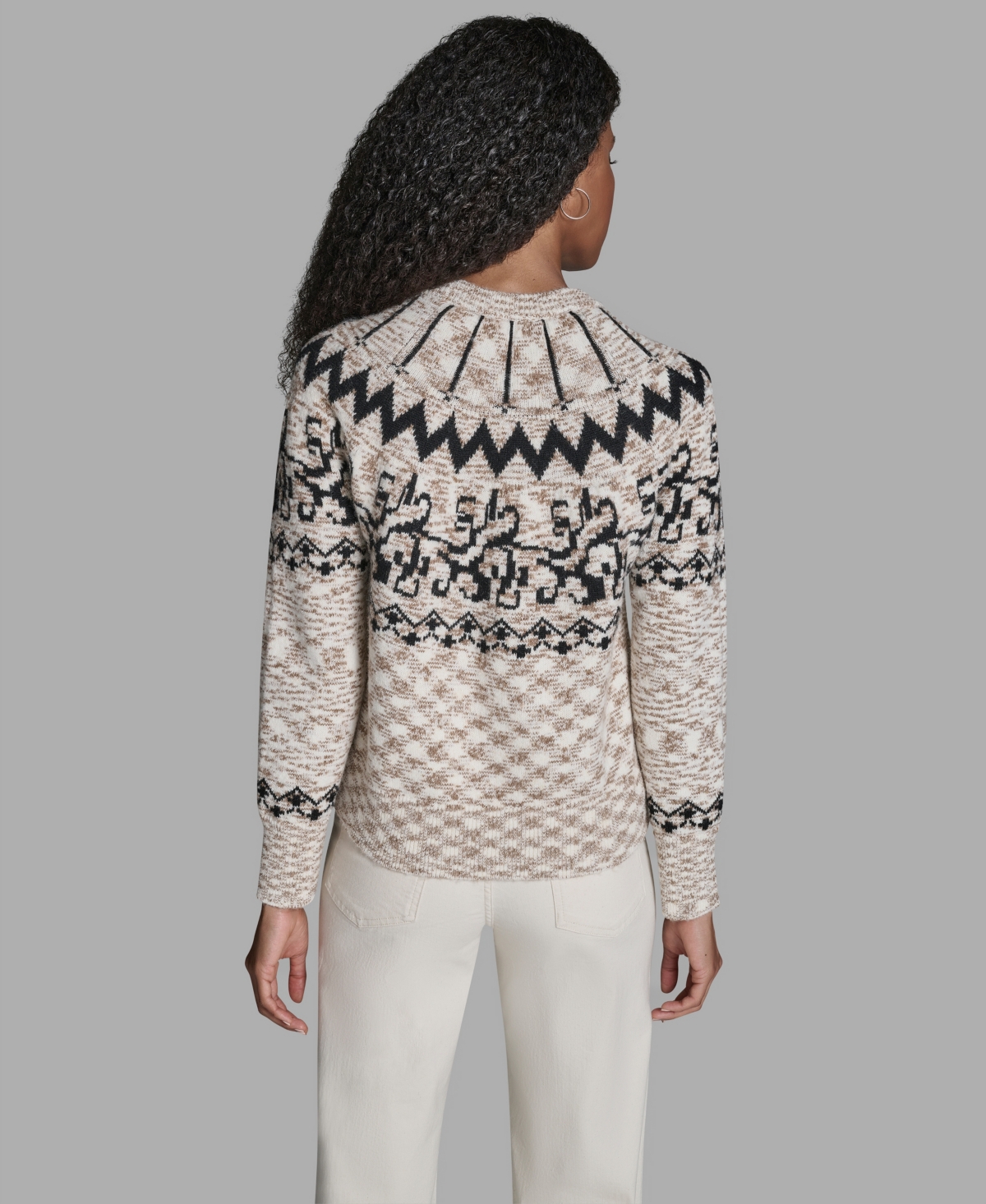 Bcbg Women's Crewneck Fair Isle Sweater