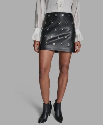 Women's Grommet A-Line Mini Skirt