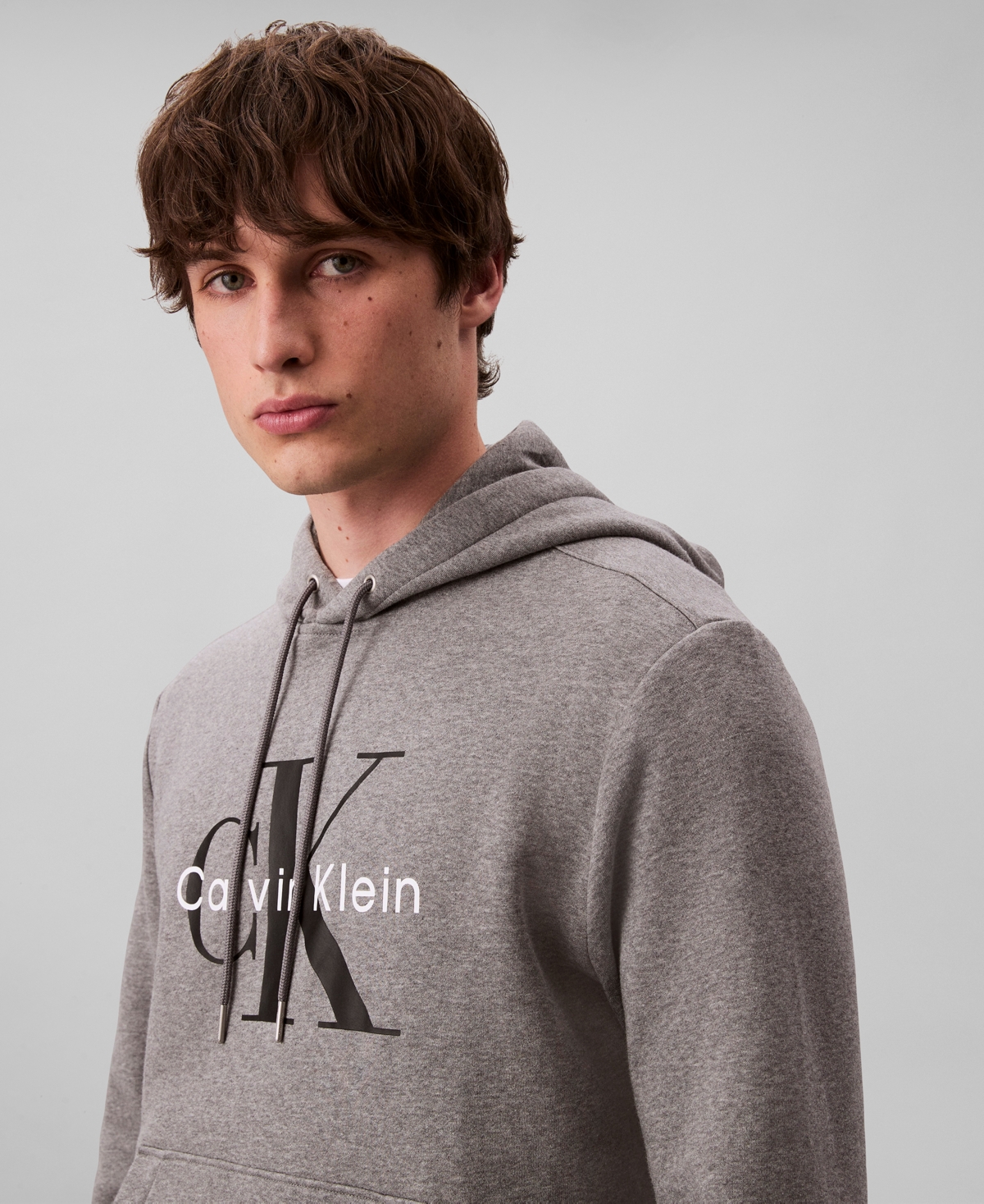 Calvin Klein Men's Monogram Logo Fleece Hoodie