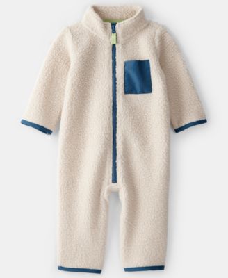 Carter's - Baby Boys Color Block Fleece Zip-Up Jumpsuit
