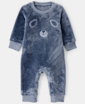 Carter's - Baby Boys Dog Velour Long-Sleeve Snug Fit Jumpsuit