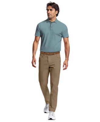 Men's Micro Geometric Print Short-Sleeve Golf Polo Shirt