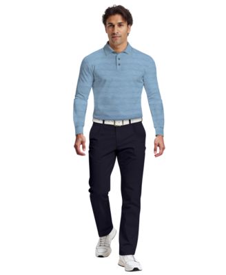 Men's Jaspe Print Long-Sleeve Golf Polo Shirt