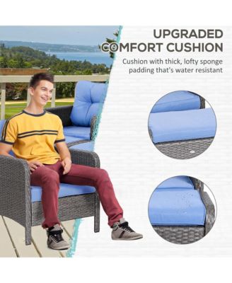 5-Piece Outdoor Rat Patio Set with Table,