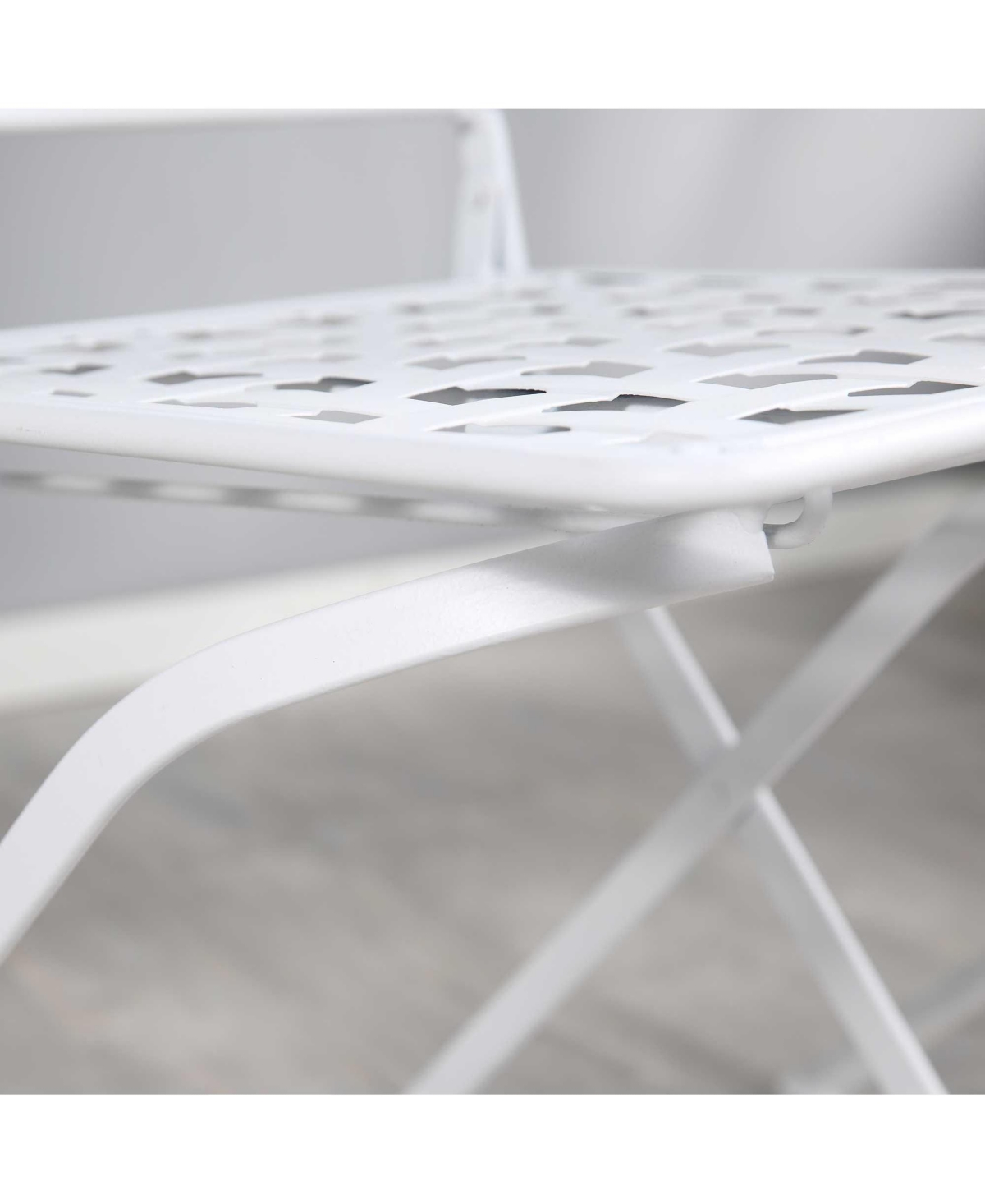 Outsunny 3 Piece Outdoor Patio Dining Bistro Set, 2 Folding Chairs, American Flag Stone Mosaic, Folding Center Table for Garden, Poolside, Porch