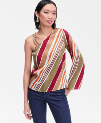 Women's Asymmetric Beaded-Strap Top