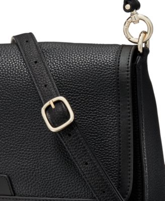 Hudson Small Pebbled Leather Flap Shoulder Bag