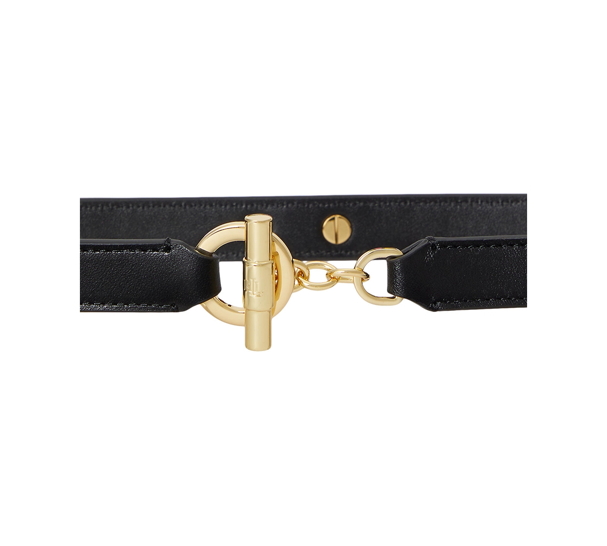 Ralph Lauren Women's Leather Toggle Skinny Belt In Black