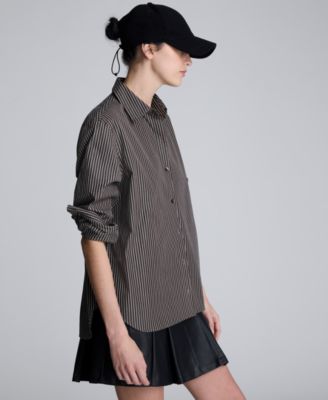 Women's Striped Button Top