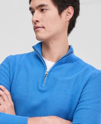 Men's Mouline Texture Quarter-Zip Sweater