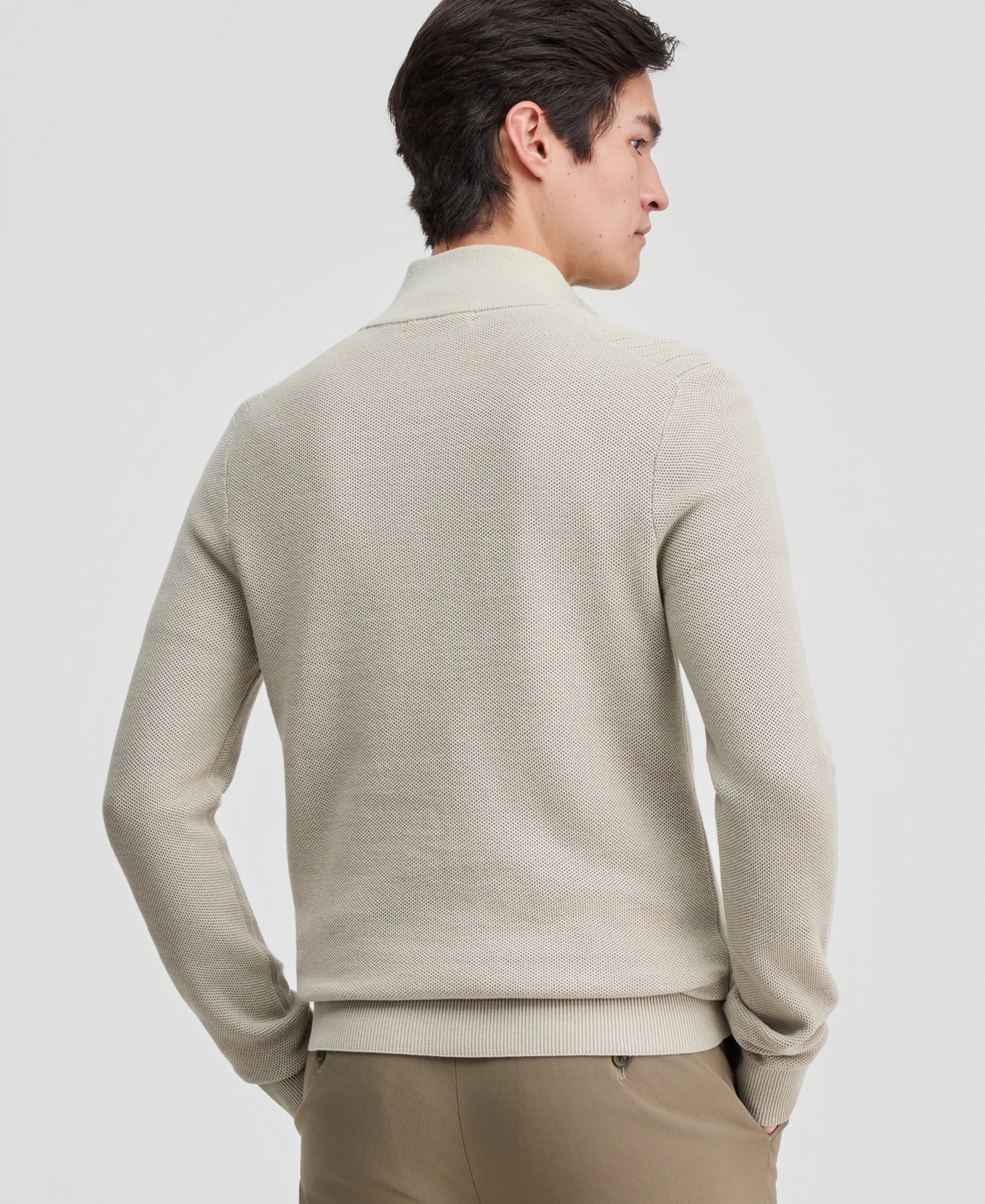 Michael Kors Men's Mouline Texture Quarter-Zip Sweater