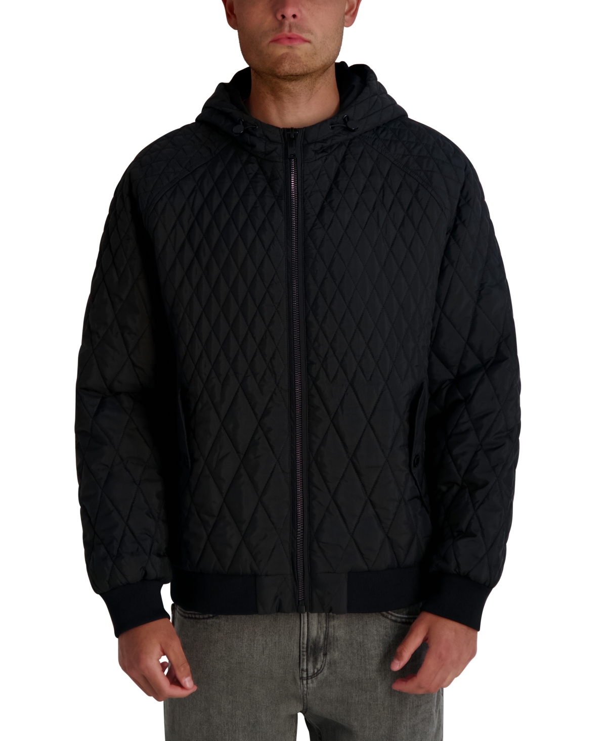 Karl Lagerfeld Paris Men's Diamond Quilted Bomber Jacket