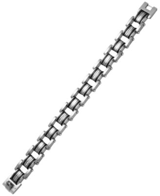Cubic Zirconia and Black Plated Bracelet in Stainless Steel