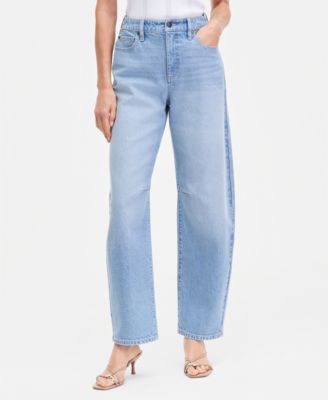 Women's High-Rise Barrel-Leg Jeans, Macy's Exclusive 
