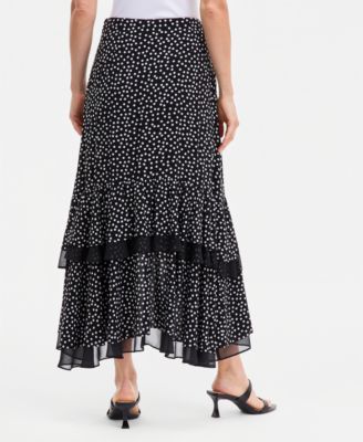 Women's Chiffon Dot-Print High-Low Maxi Skirt, Macy's Exclusive