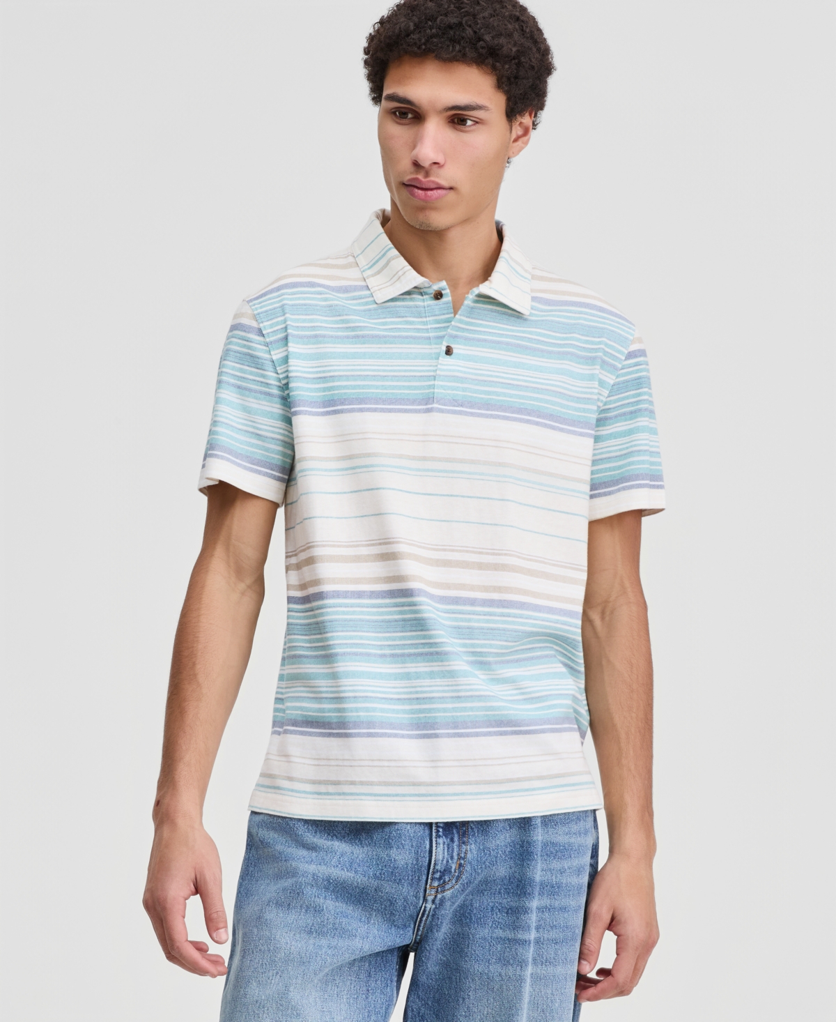 Sun + Stone Men's Colin Short-Sleeve Striped Polo Shirt, Macy's Exclusive
