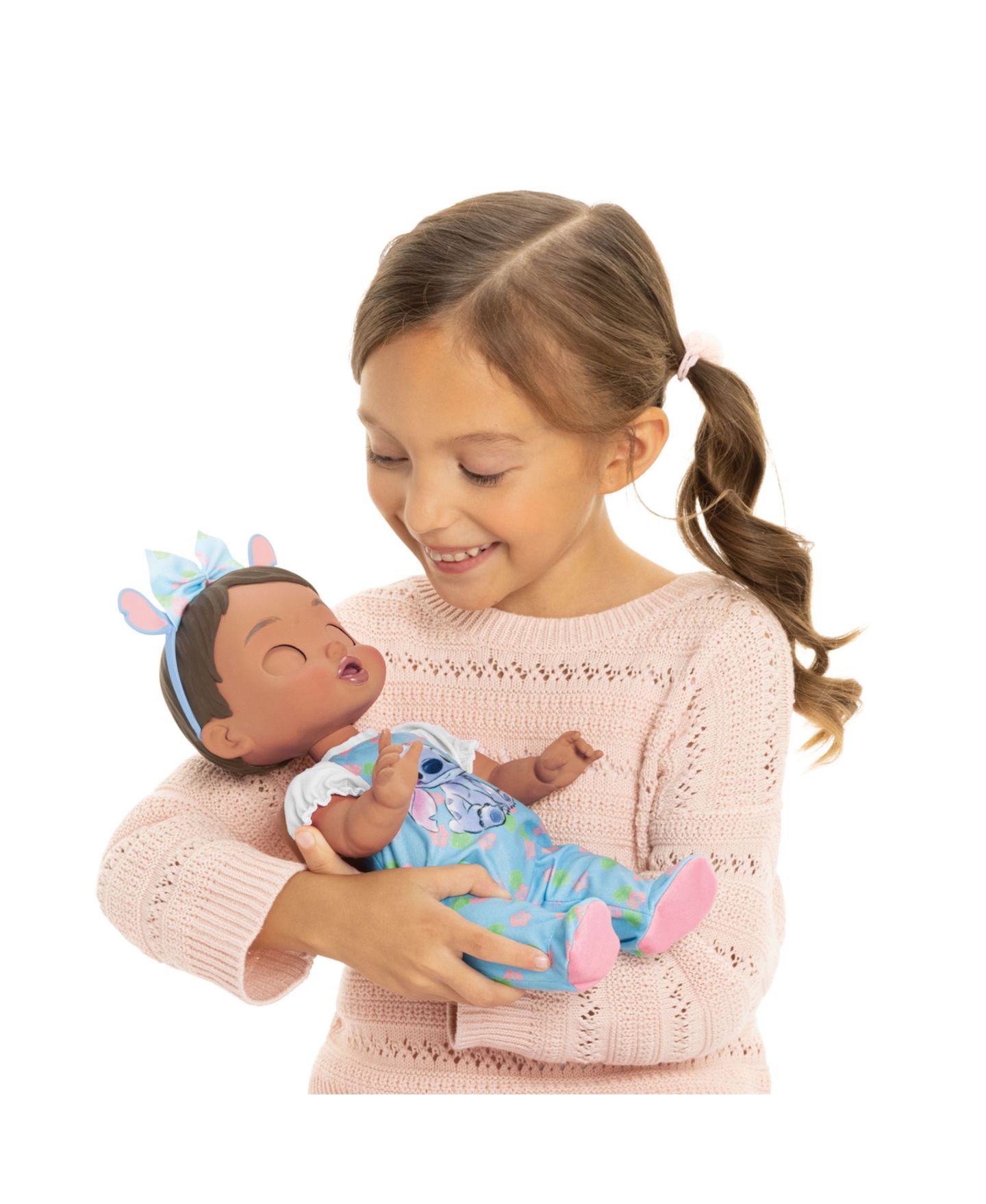 Детская кукла Disney Darlings Stitch Latina 13" Interactive Baby Doll with Open & Close Light-Up Eyes, Ages 2+ — фото 9
