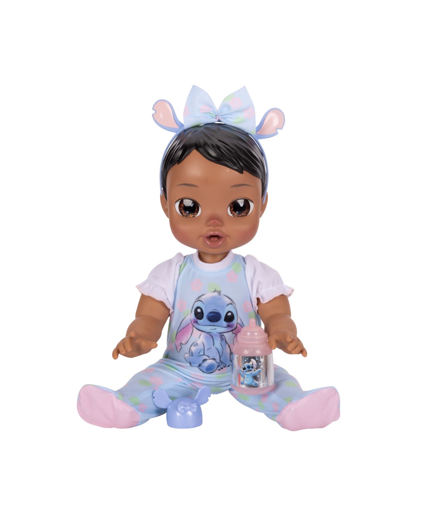 Детская кукла Disney Darlings Stitch Latina 13" Interactive Baby Doll with Open & Close Light-Up Eyes, Ages 2+ — фото 3