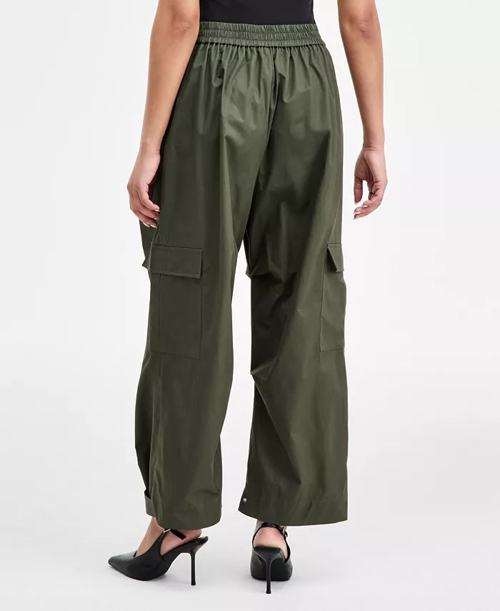Women's Olive Barrel-Leg Pants - thumbnail 4