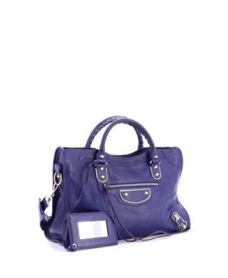 Medium City Classic Metallic Edge Bag Leather