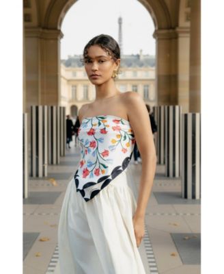 Double Sided Silk Scarf Floral Echo