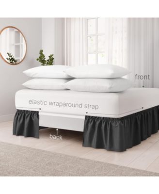 Ruffled Elastic Wrap Around Bedskirt 15 Inch Drop - Full