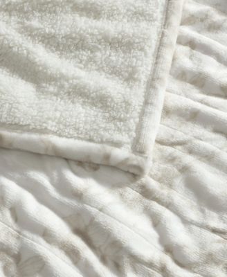 Wistful Blooms Printed Plush Heated Blanket, Queen