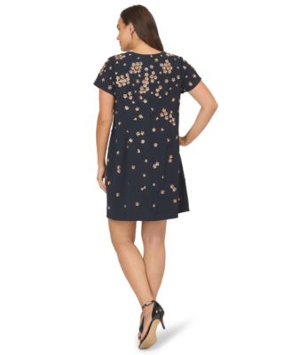 Women's Beaded Crepe Shift Dress