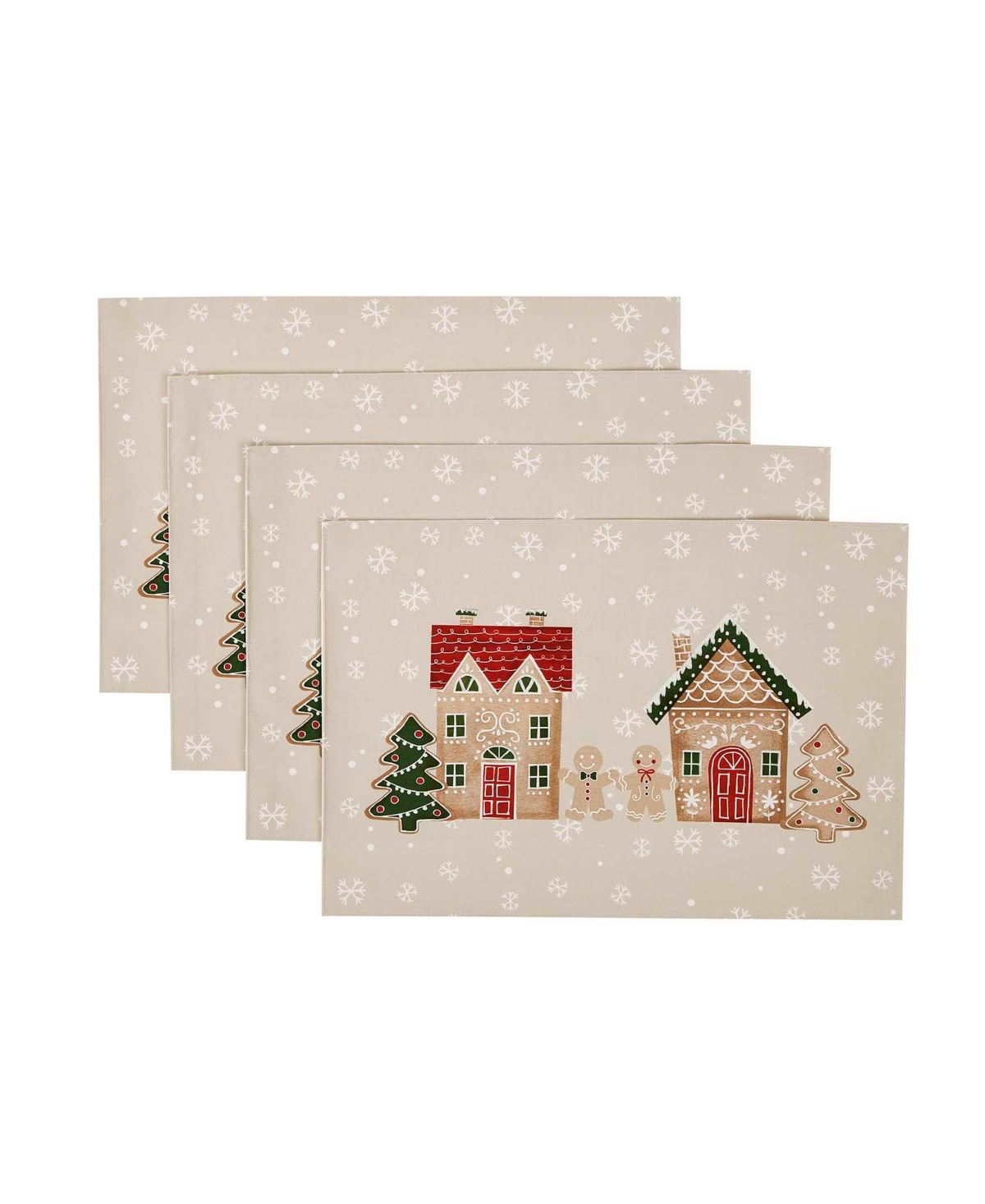 Avanti Gingerbread Village Placemats, Set of 4