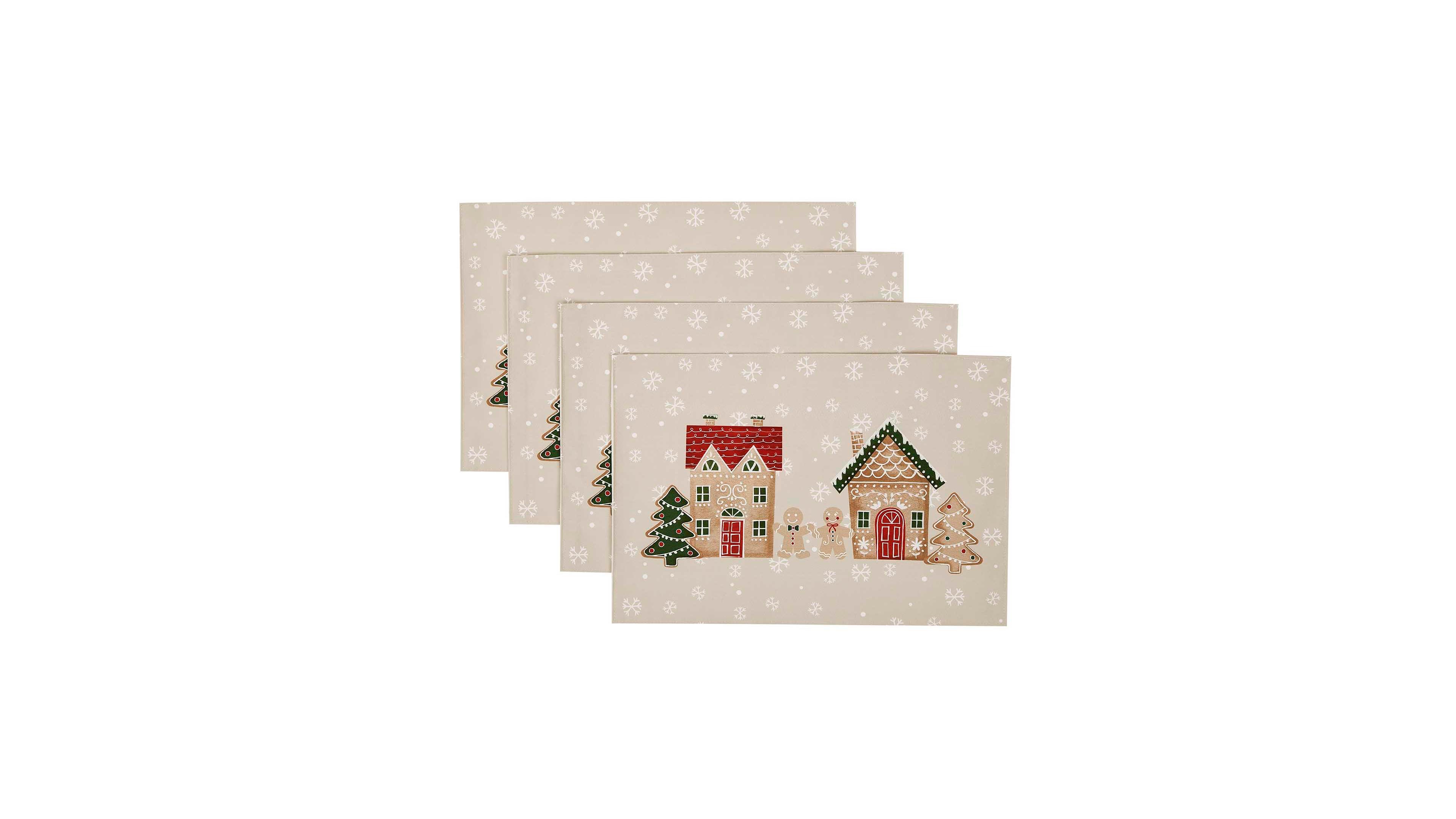 Avanti Gingerbread Village Placemats, Set of 4