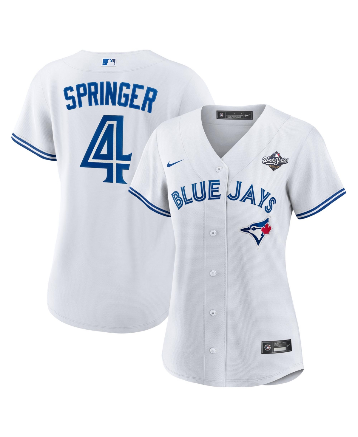 Nike Women's George Springer White Toronto Blue Jays 2025 World Series Home Replica Player Jersey