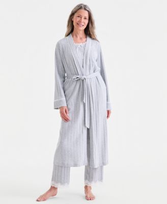 Women's Lace-Trim Pointelle Robe