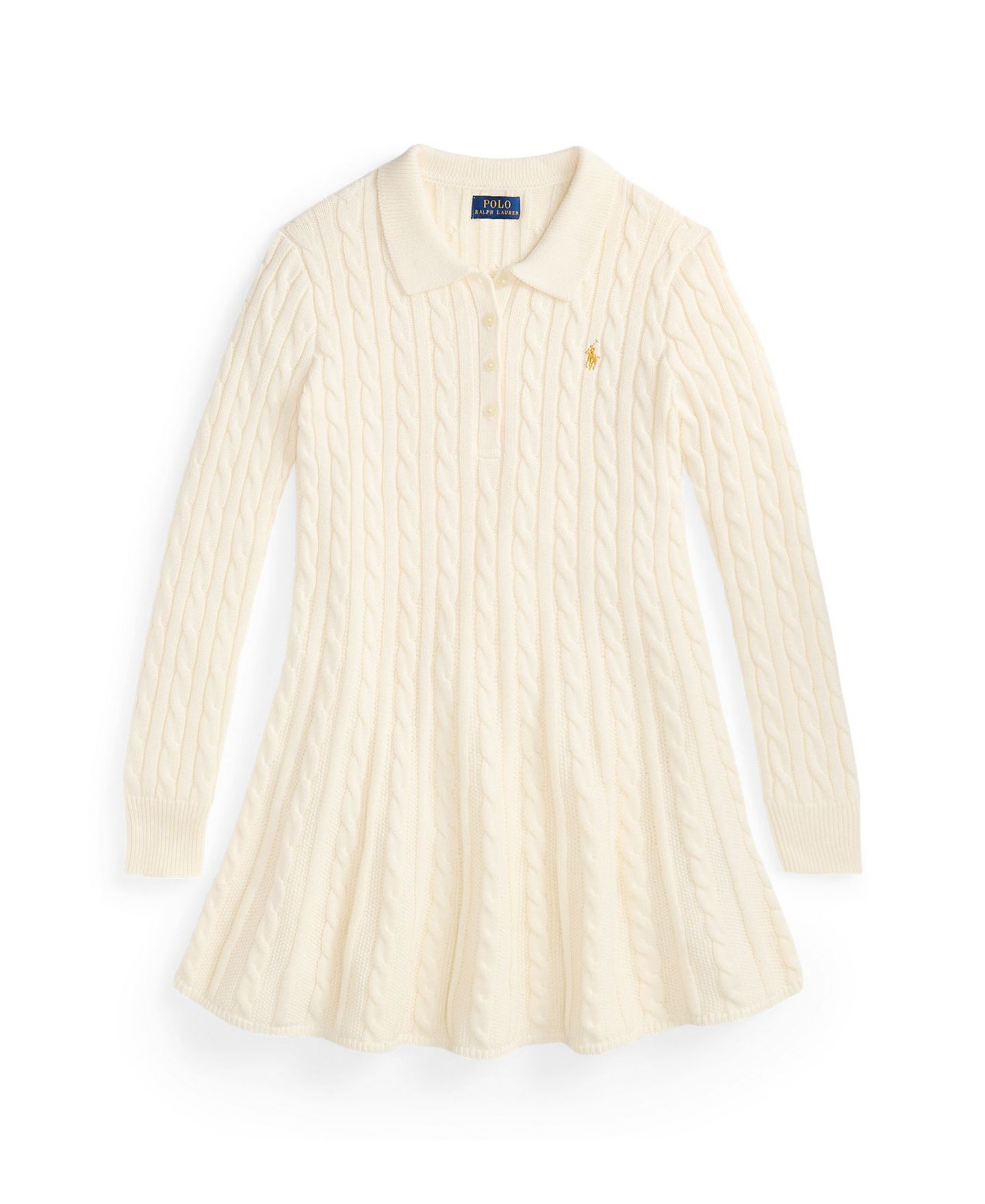 Платье Polo Ralph Lauren Lunar New Year Long-Sleeve Sweater Dress для девочек, цвет: Кремовый — фото 4