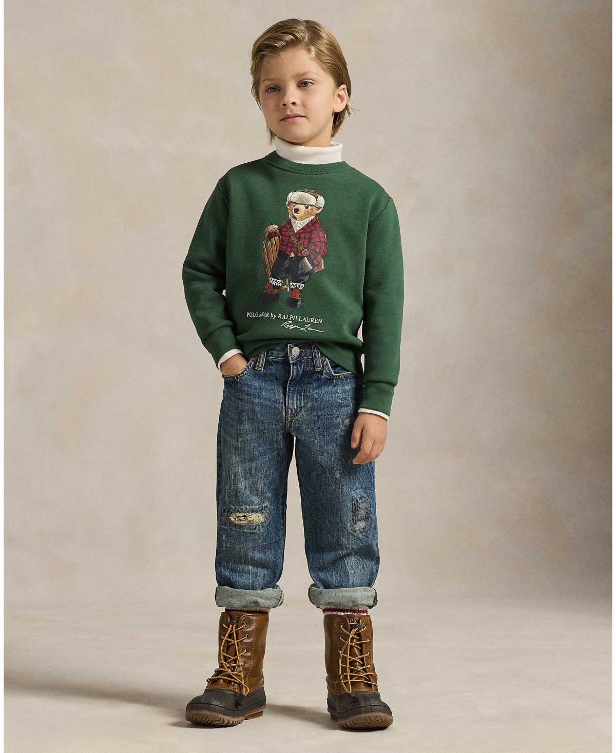 Polo Ralph Lauren Toddler and Little Boys Bear Fleece Sweatshirt