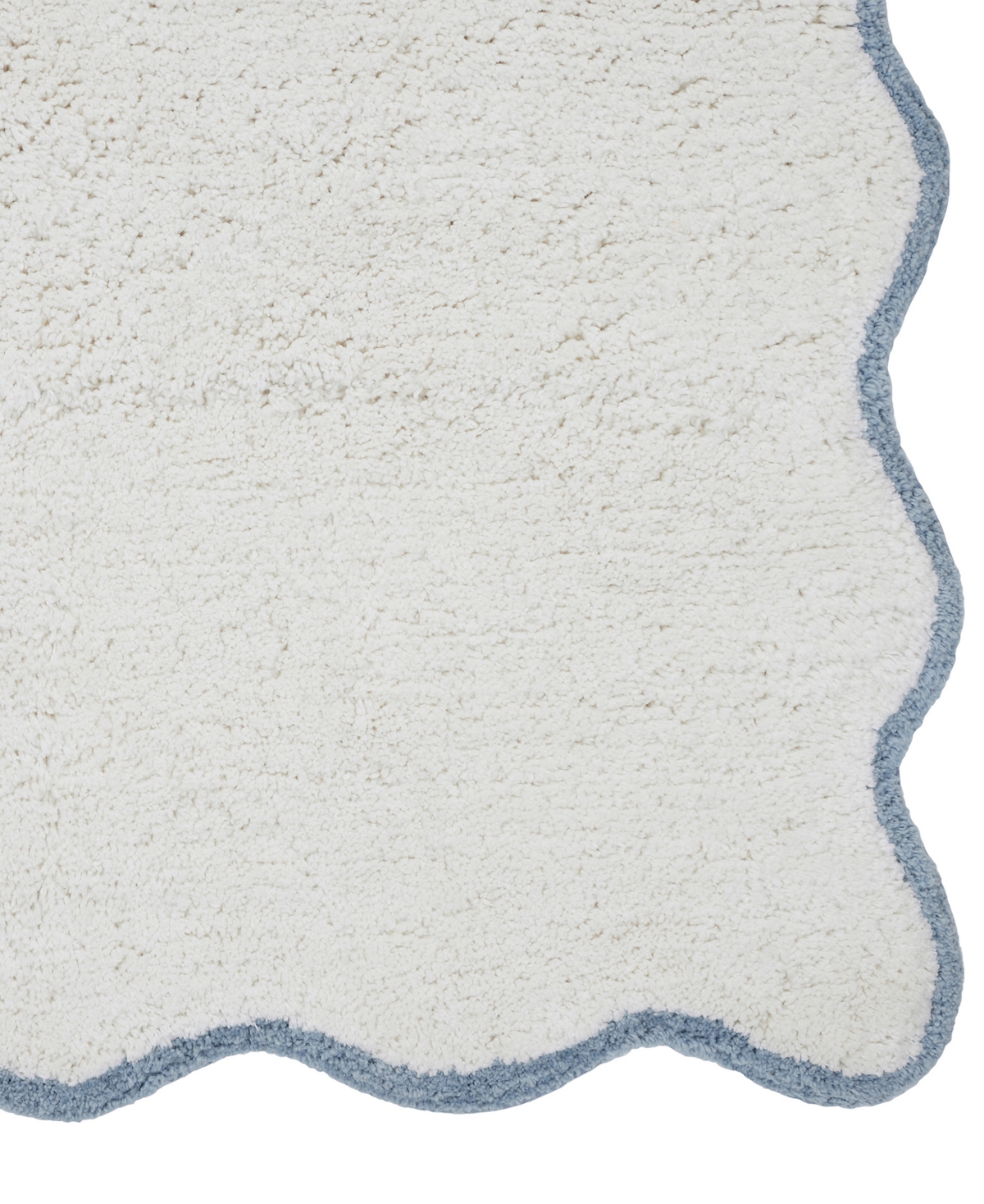 Vcny Home Scallop Cotton Bath Rug, 21" X 34" In White