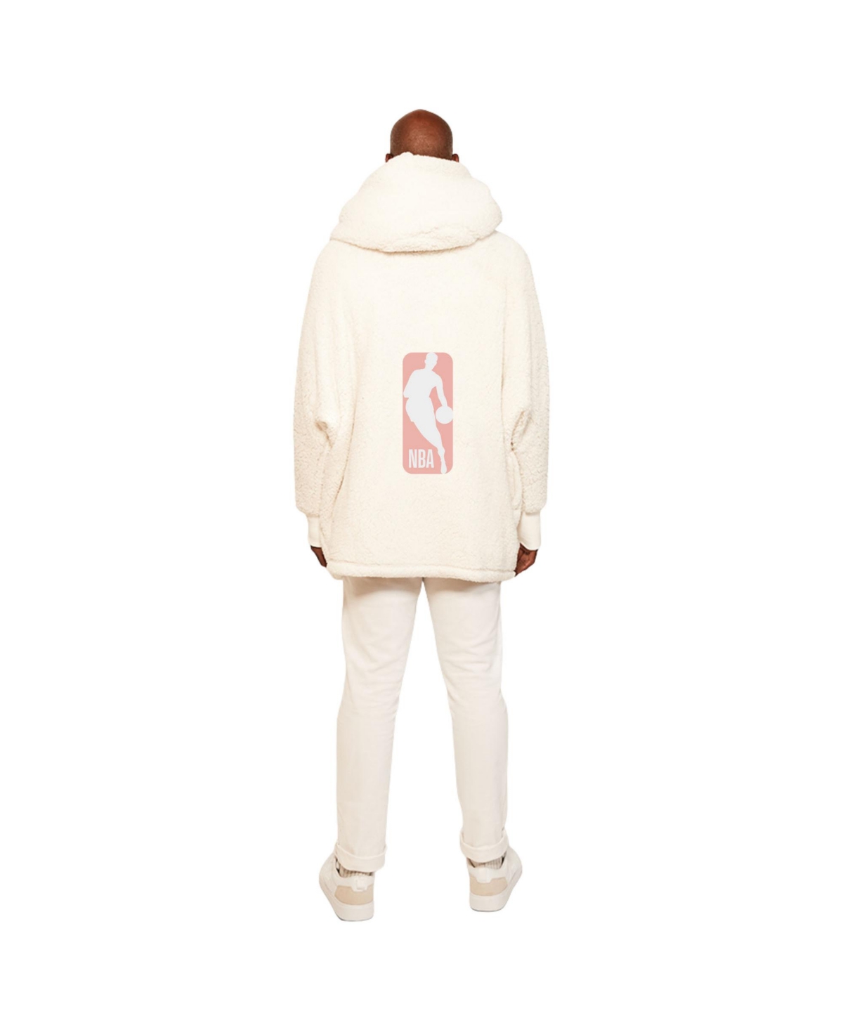 Jill Martin Men's And Women's Cream Nba Breast Cancer Awareness Oversized Hooded Lounger In White