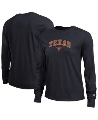 Women's Black Texas Longhorns Arch Over Logo Long Sleeve T-Shirt