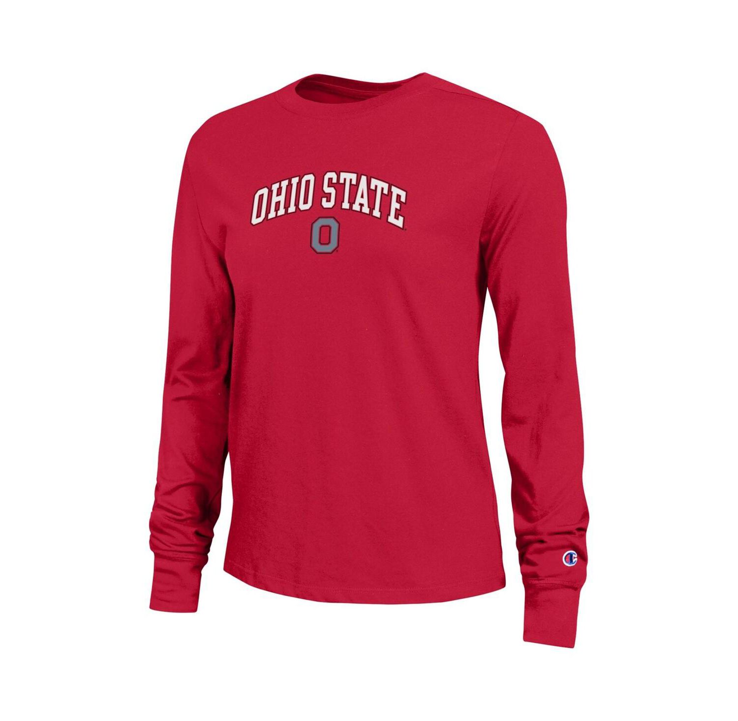 Women's Scarlet Ohio State Buckeyes Arch Over Logo Long Sleeve T-Shirt