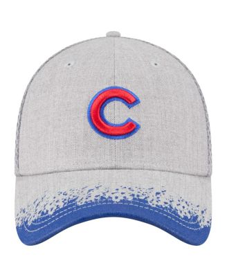 Men's Gray Chicago Cubs Visor Paint Splatter 39THIRTY Flex Hat