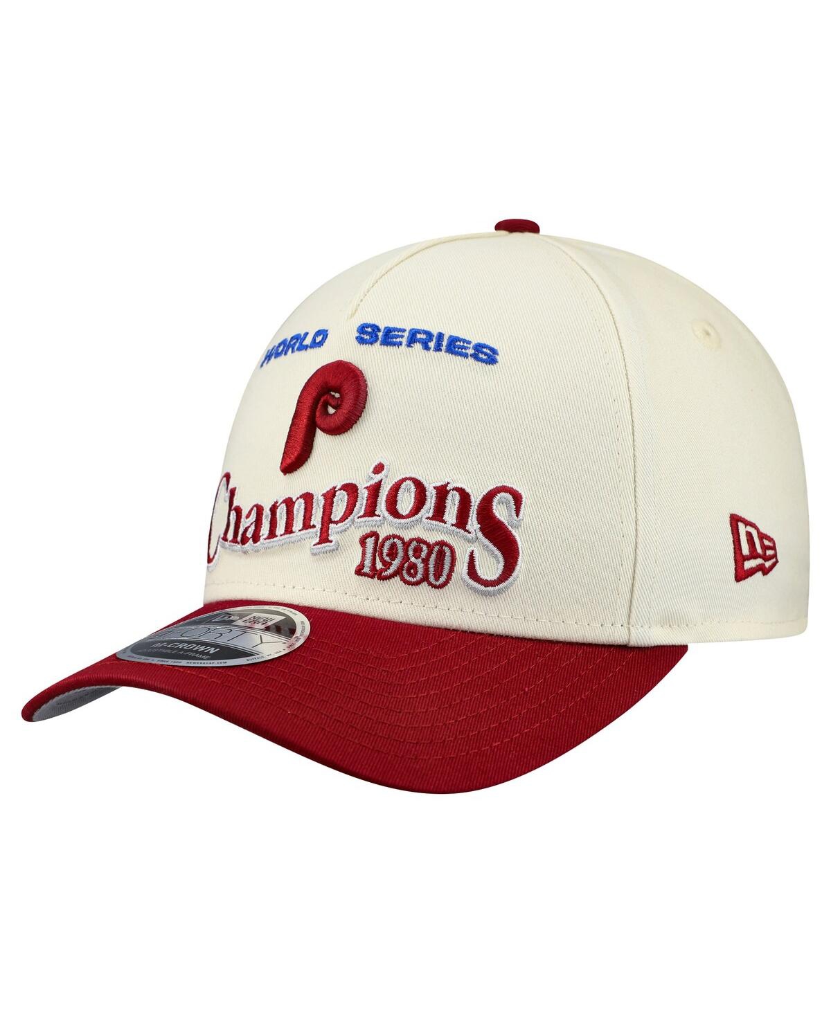 New Era Men's Cream/red Philadelphia Phillies World Series 9forty M-crown A-frame Adjustable Hat In White