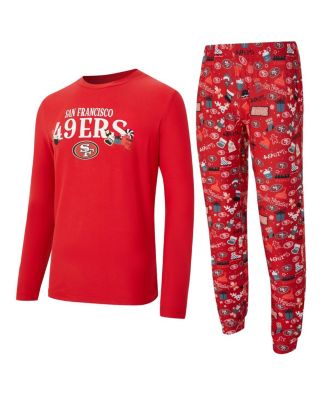 Concepts Sport - Men's Scarlet San Francisco 49ers Chestnut Long Sleeve Top and Pants Set
