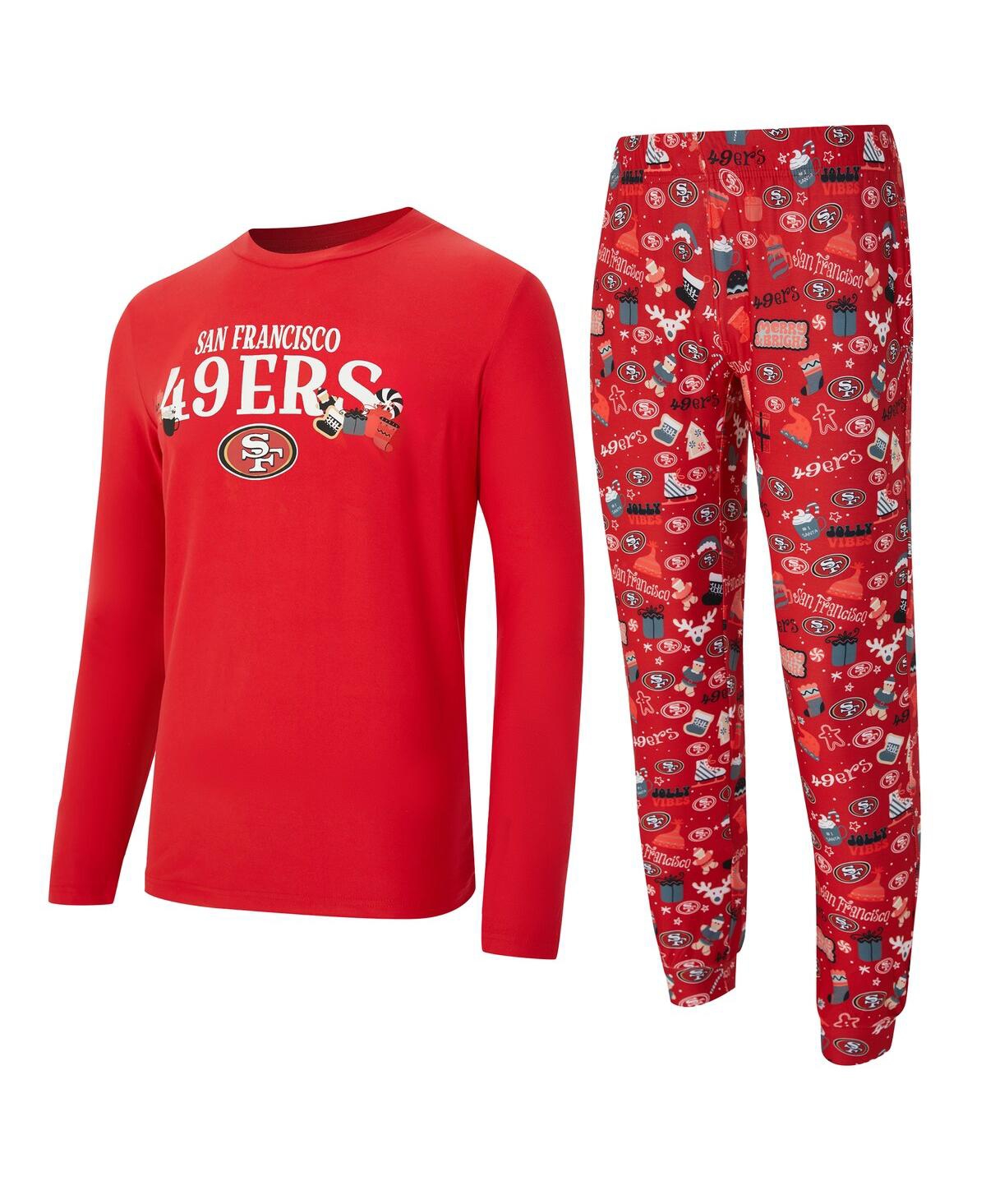 Concepts Sport Men's 2-Piece Scarlet San Francisco 49ers Chestnut Long Sleeve Top and Pants Set