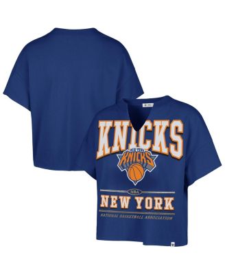 '47 Brand - Women's Blue New York Knicks Elation Oversized Notch Neck T-Shirt