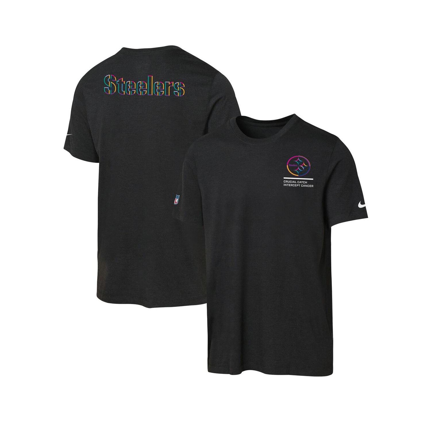 Big Boys and Girls Black Pittsburgh Steelers 2025 NFL Crucial Catch Tri-Blend Dri-FIT T-Shirt