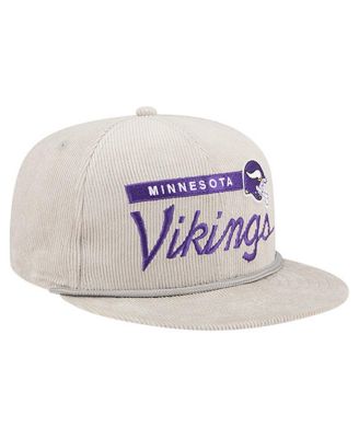 New Era - Men's Gray Minnesota Vikings Cord Rope Corduroy 9FIFTY Snapback Hat