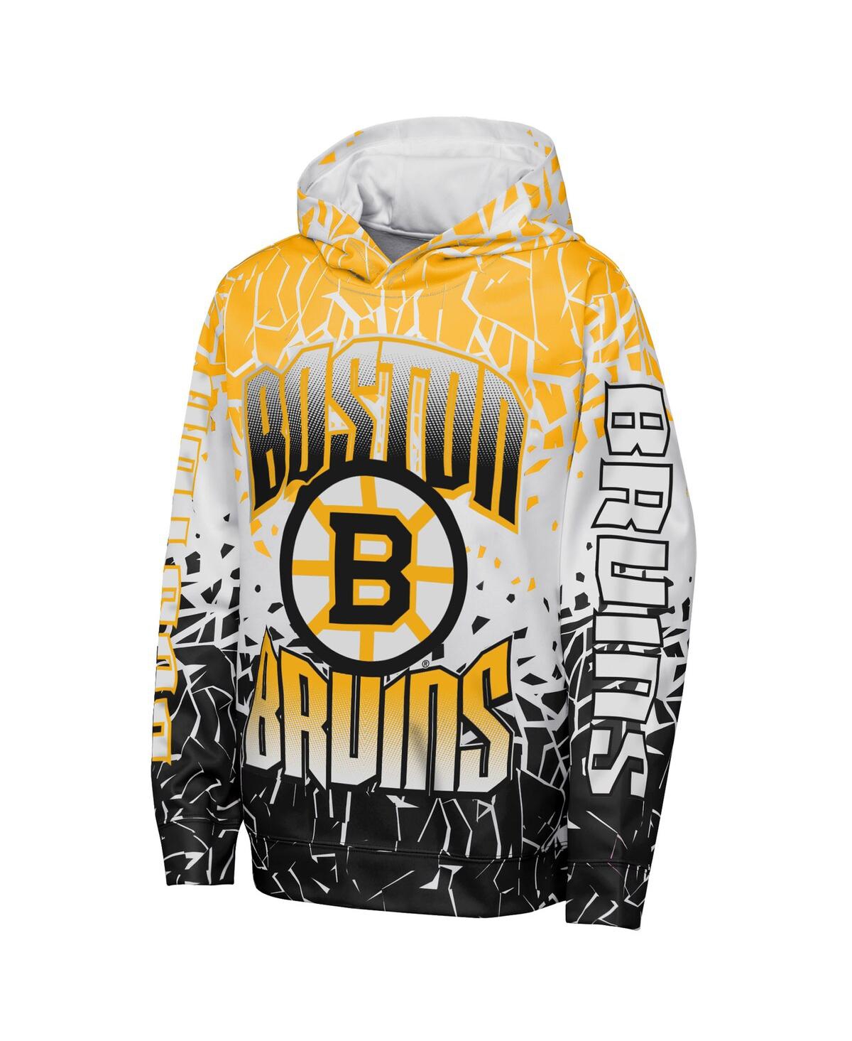 Outerstuff Big Boys And Girls Gold Boston Bruins Frozen Frenzy Hoodie In Gold