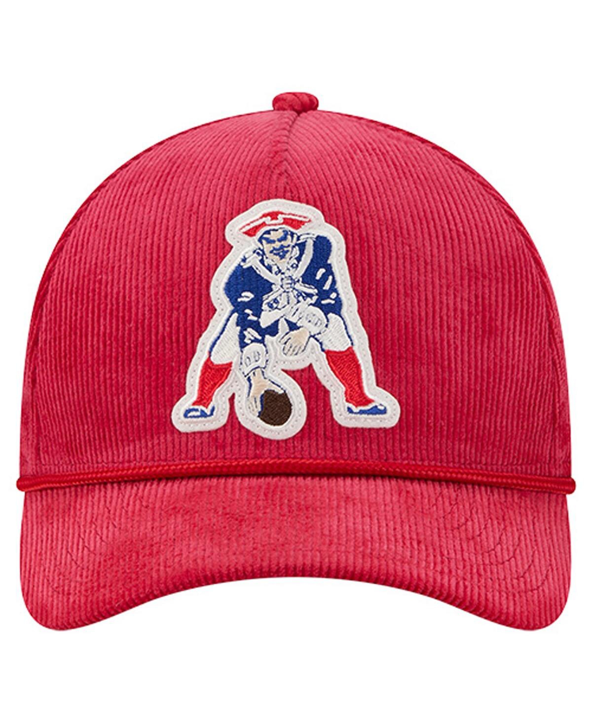 New Era Men's Red New England Patriots Cord Corduroy 9FORTY A-Frame Adjustable Hat