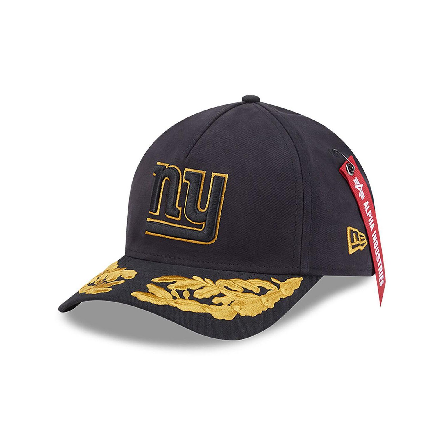 x Alpha Industries Men's Black New York Giants A-Frame 9FORTY Adjustable Hat