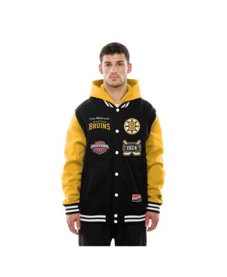 Men's Black/Gold Boston Bruins Full-Snap Fleece Hoodie Jacket