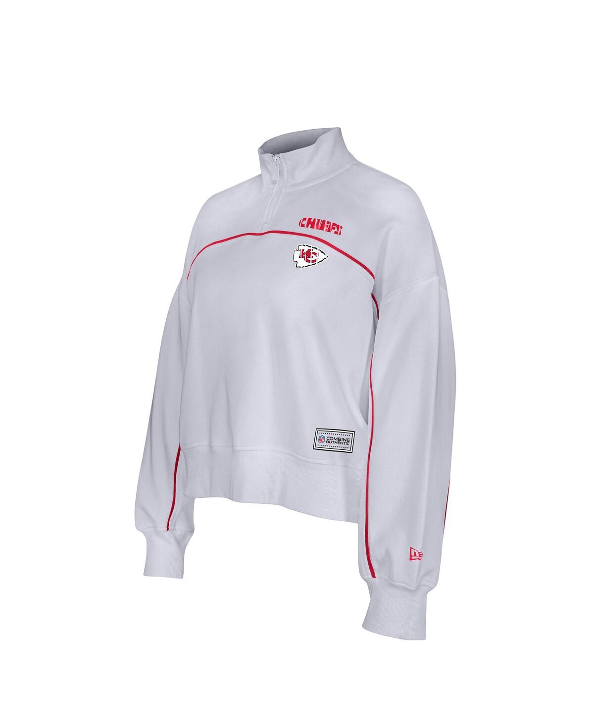 New Era Women's White Kansas City Chiefs Functional Fandom Quarter-Zip Sweatshirt